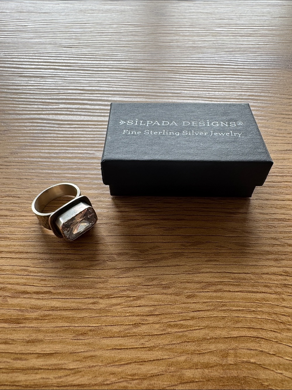 Vintage Silpada Silver Ring with Clear Stone - Picture 3 of 7